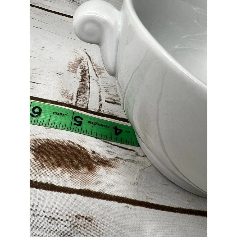 Bellissima by over and back Soup‎ Bowls White Double Handled Porcelain Set of 2
